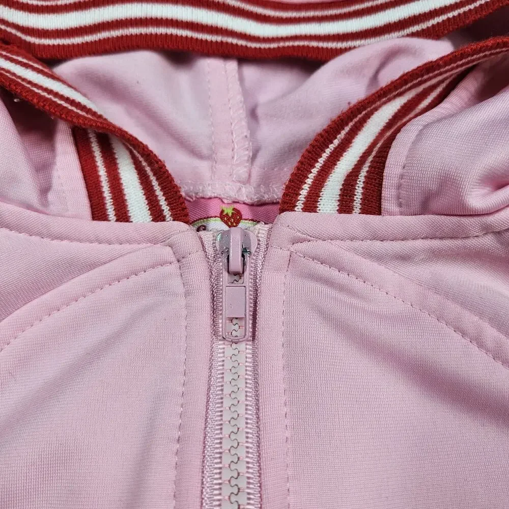 Vintage Y2K Strawberry Shortcake Tracksuit Girl 4T Jacket Pants Pink Outfit 2006